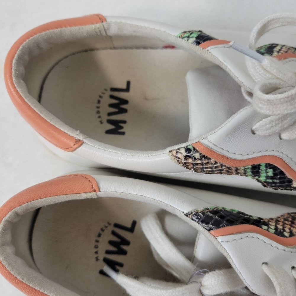 Madewell Sidewalk Low-Top Sneakers Snake Embossed Leather: Wave Edition 8 - Picture 10 of 13